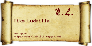 Miks Ludmilla névjegykártya